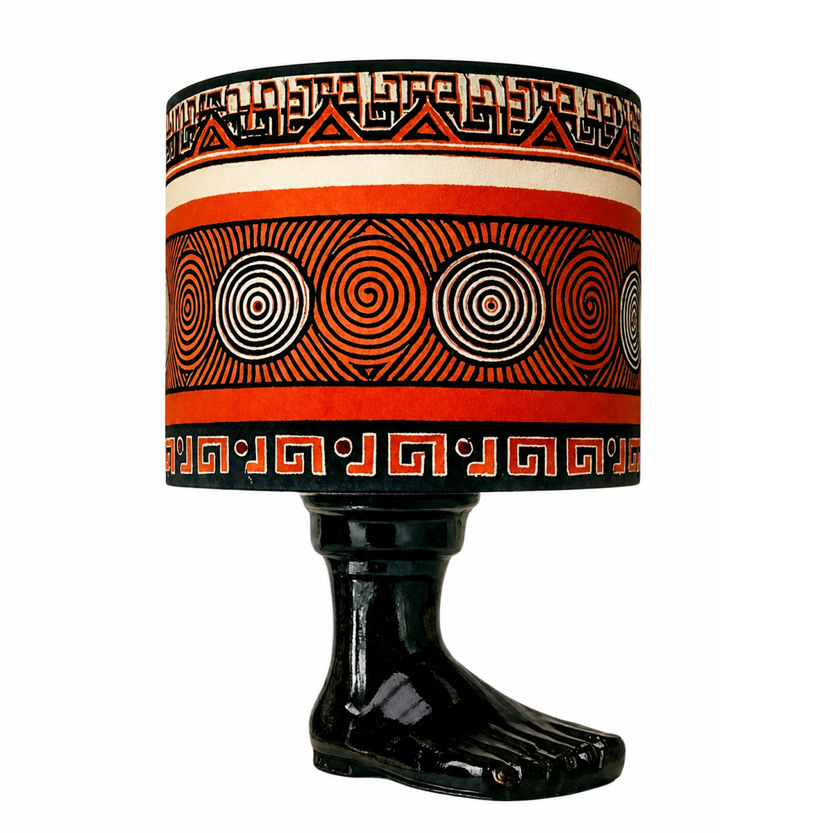 OCS Abat-jour de haute gamme en wax pied en céramique figurines afro OCS 4545t – Image 1