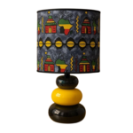 Lampe à poser abat-jour de haute gamme en wax pied galets en céramique de la Collection Zen N°44