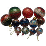 Décorations festives boule de Noël décoration noël en Verre soufflé fait main décorée main MM – Image 3