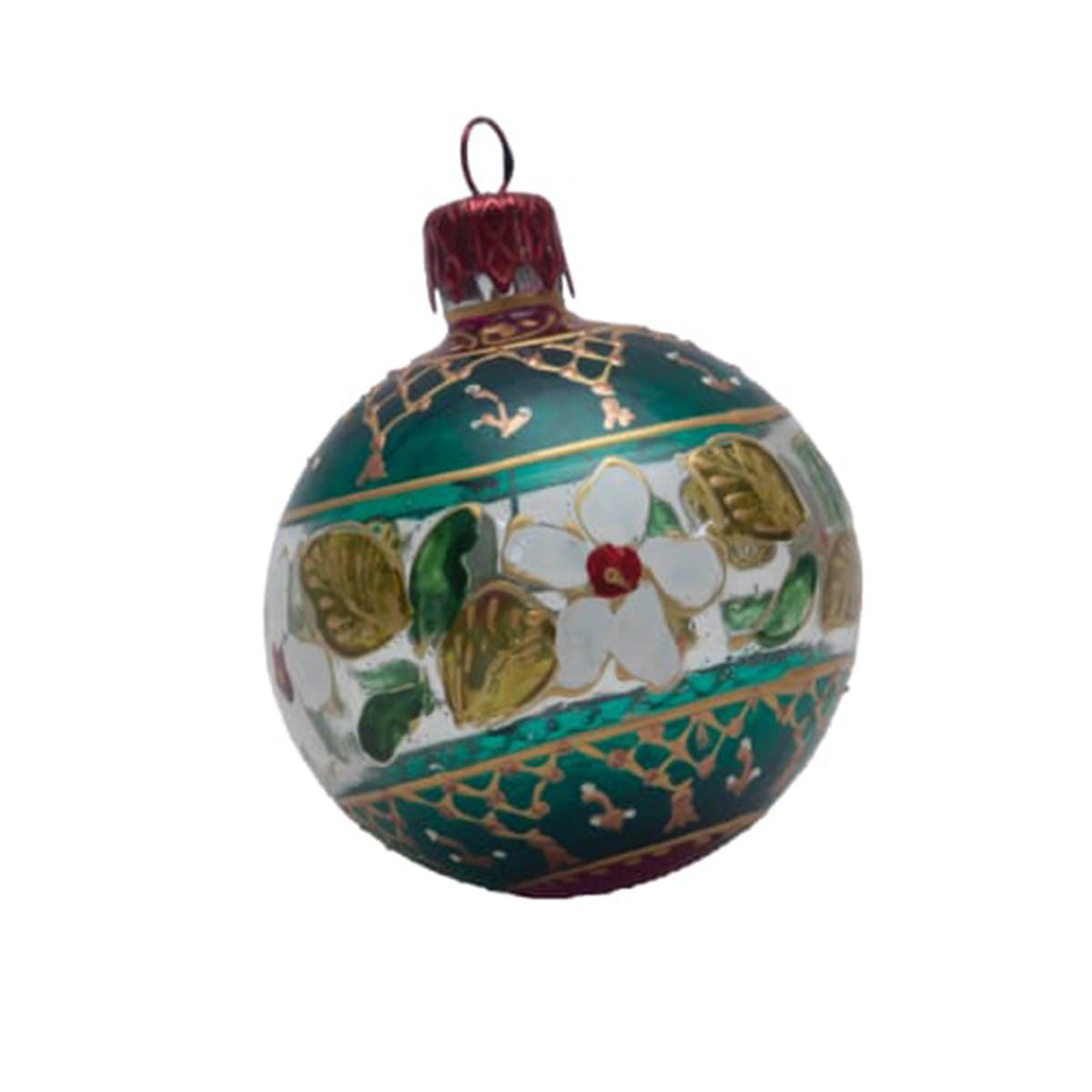TOP 4891 Décorations festives boule de Noël décoration noël en Verre soufflé fait main décorée main PM – Image 1