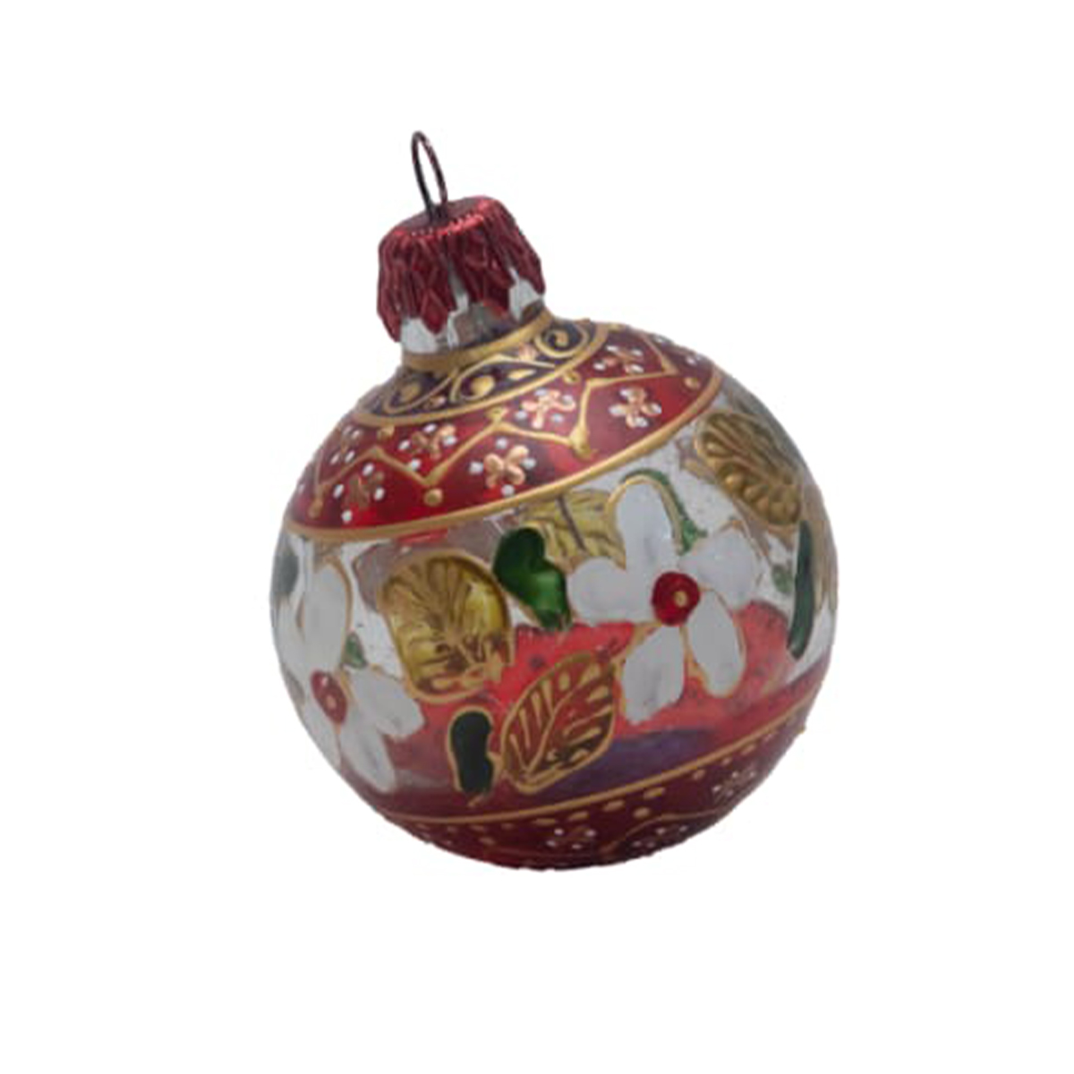 TOP 4893 Décorations festives boule de Noël décoration noël en Verre soufflé fait main décorée main PM – Image 1