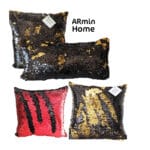 Coussin à paillettes réversible haut de gamme carrée noir et doré de qualité supérieure de style vintage – Image 3
