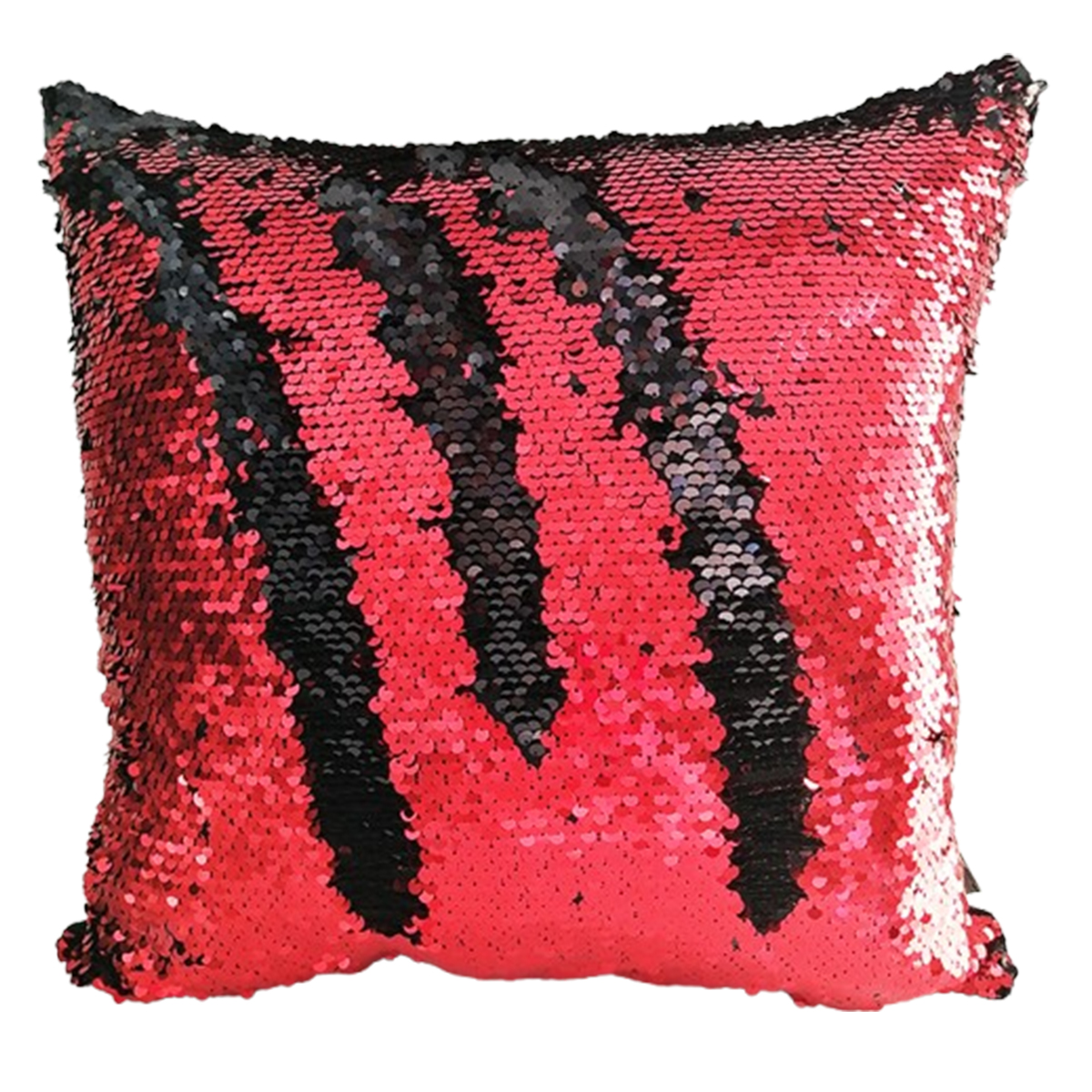 ARH 7213 Coussin à paillettes réversible haut de gamme carrée noir et rouge de qualité supérieure de style vintage – Image 1