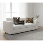 Duo Coussin à paillettes réversible haut de gamme carrée et rectangulaire en noir et argent de qualité supérieure de style vintage – Image 2