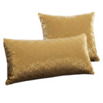 Duo Coussin à paillettes réversible haut de gamme rectangulaire en doré uni  de qualité supérieure de style vintage