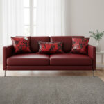 Duo Coussin à paillettes réversible haut de gamme carrée et rectangulaire en rouge et noir de qualité supérieure de style vintage – Image 2