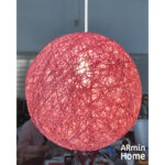 Suspension globes rose fuchsia  en rotin design Armin Home tressé à la main en fil de rotin de style vintage fabrication artisanale T1 – Image 3