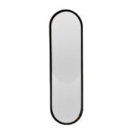 Miroir ovale haut de gamme en bois massif peint noir ARH 2850