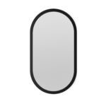 Miroir ovale haut de gamme en bois massif peint noir