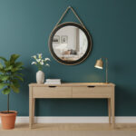Miroir rond haut de gamme en bois massif peint noir ARH 2851 – Image 3