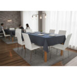 Nappe rectangulaire gris anthracite haut de gamme confectionnée en 100% lin قمرايا raffinées fait à la main – Image 3