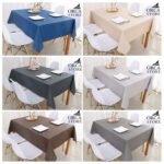 Nappe rectangulaire gris anthracite haut de gamme confectionnée en 100% lin قمرايا raffinées fait à la main – Image 4
