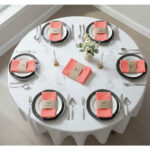 Ensemble de 6 Serviette de Table haut de gamme en Corail confectionnée en 100% lin قمرايا raffinées fait à la main M65 – Image 2