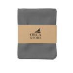 Ensemble de 6 Serviette de Table haut de gamme en Gris confectionnée en 100% lin قمرايا raffinées fait à la main M24