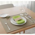 Ensemble de 6 Serviette de Table haut de gamme en Vert anis confectionnée en 100% lin قمرايا raffinées fait à la main M25 – Image 2