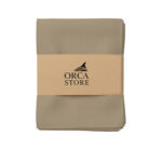 Ensemble de 6 Serviette de Table haut de gamme en Taupe confectionnée en 100% lin قمرايا raffinées fait à la main M26