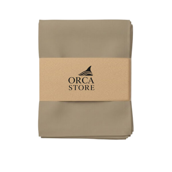 Ensemble de 6 Serviette de Table haut de gamme en Taupe confectionnée en 100% lin قمرايا raffinées fait à la main M26