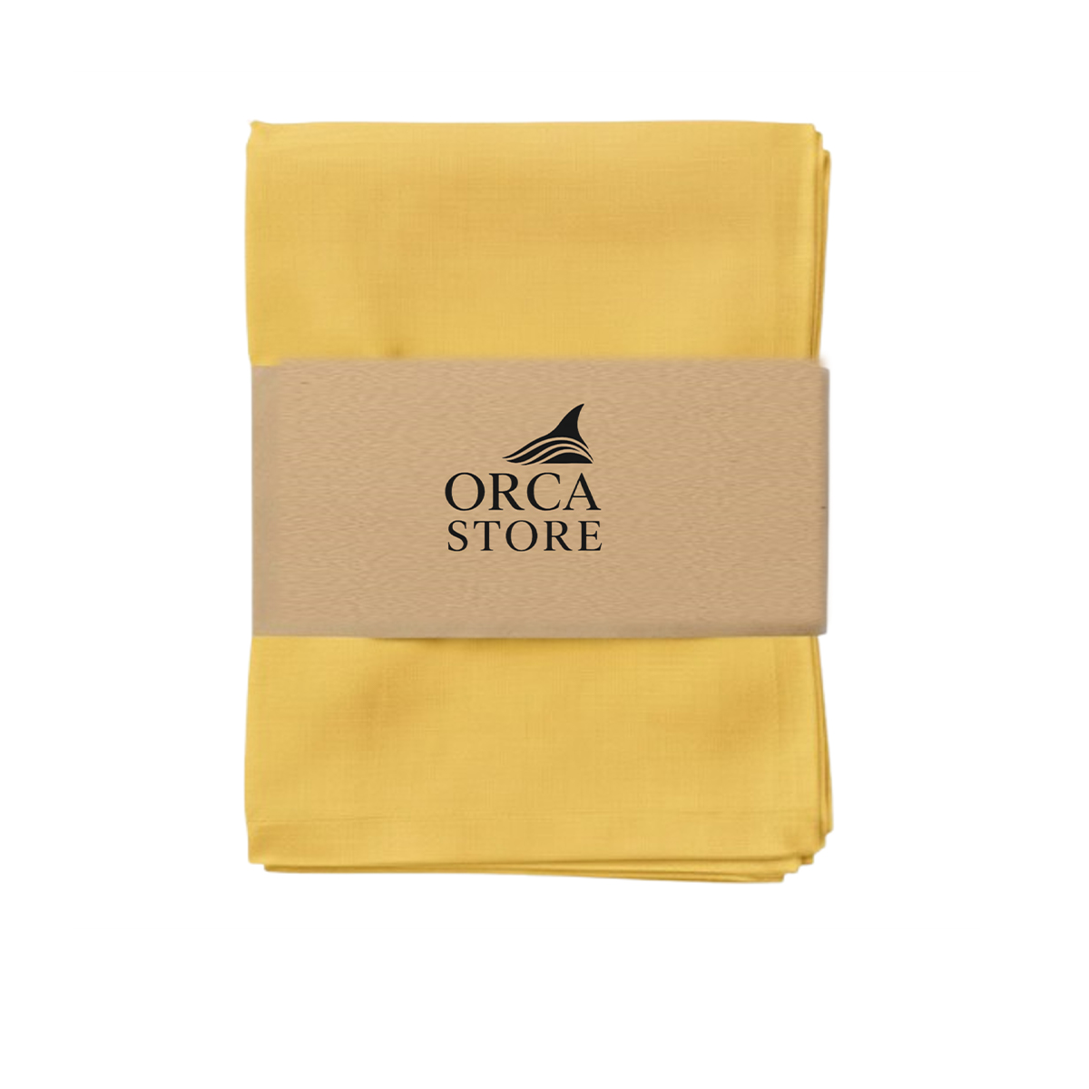 ORA 6028 Ensemble de 6 Serviette de Table haut de gamme en Jaune confectionnée en 100% lin قمرايا raffinées fait à la main M28 – Image 1