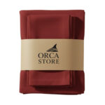 Ensemble 1 Nappe et 6 Serviette de Table haut de gamme en Rouge confectionnée en 100% lin قمرايا raffinées fait à la main M25