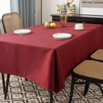 Ensemble 1 Nappe et 6 Serviette de Table haut de gamme en Rouge confectionnée en 100% lin قمرايا raffinées fait à la main M25 – Image 3