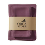 Ensemble 1 Nappe et 6 Serviette de Table haut de gamme en Mauve confectionnée en 100% lin قمرايا raffinées fait à la main M30