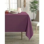 Ensemble 1 Nappe et 6 Serviette de Table haut de gamme en Mauve confectionnée en 100% lin قمرايا raffinées fait à la main M30 – Image 3