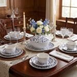 Pack Double Plaisir à Table Bleu Floral 20 pièces en céramique TOP 1237 – Image 2