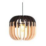Suspension Dama Ronde Bicolor Lampes design Armin Home Suspension en bois de style vintage fabrication artisanale T1