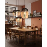 Suspension Dama Ronde Bicolor Lampes design Armin Home Suspension en bois de style vintage fabrication artisanale T1 – Image 3