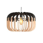 Suspension Dama Ronde Bicolor Lampes design Armin Home Suspension en bois de style vintage fabrication artisanale T2