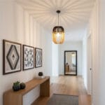 Suspension Dama Ronde Bicolor Lampes design Armin Home Suspension en bois de style vintage fabrication artisanale T3 – Image 2
