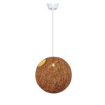 Suspension globes beige en rotin design Armin Home tressé à la main en fil de rotin de style vintage fabrication artisanale T1