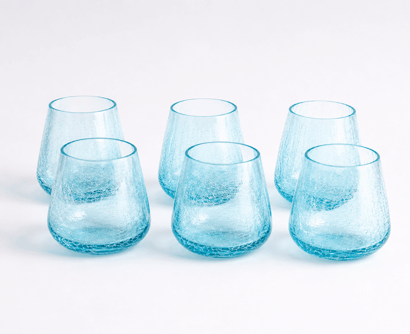 6 verres a eau ovale en verre souffle -fait main 6 verres a eau ovale en verre souffle -fait main – Image 1