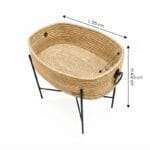 L'Ovale Nomade – Panier de Rangement haut de gamme en fibre naturelle sur Piétement Artisanal fait main – Image 2