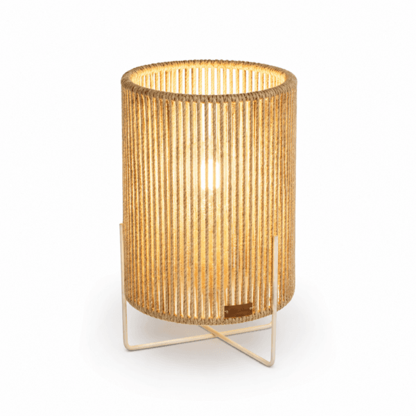 Lampe à Poser Contemporain Artisanal en corde de jute naturelle fait main Ø 20