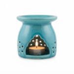 Brûle-Parfum et Diffuseur d'Arômes haut de gamme en fine Céramique Motif Arbre de Vie en turquoise fabrication artisanale – Image 2